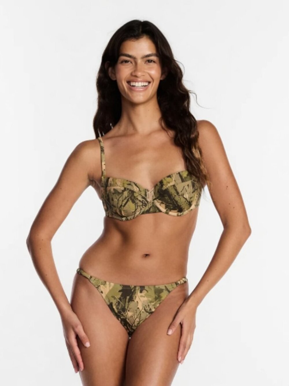 NEW Kacey Lee Women's Underwire XS (0-2) Camo Bra BikiniTop & Bottom